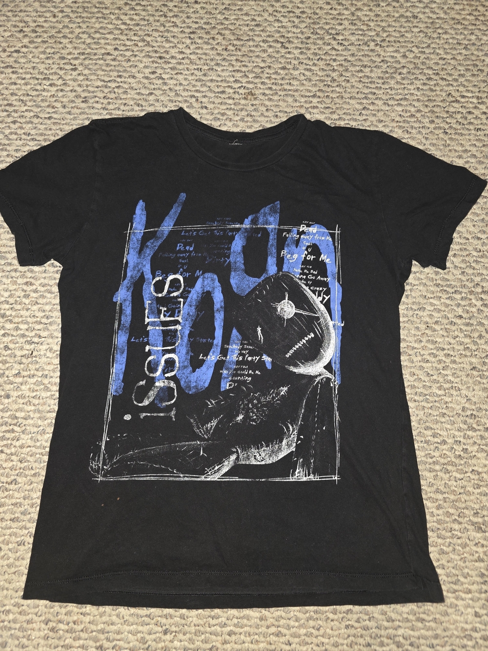 Korn Black Graphic Tee with Blue Print